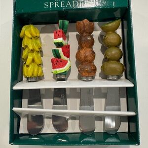 3/$20 Boston Warehouse Tropical Fruit Spreaders Set vintage 1997